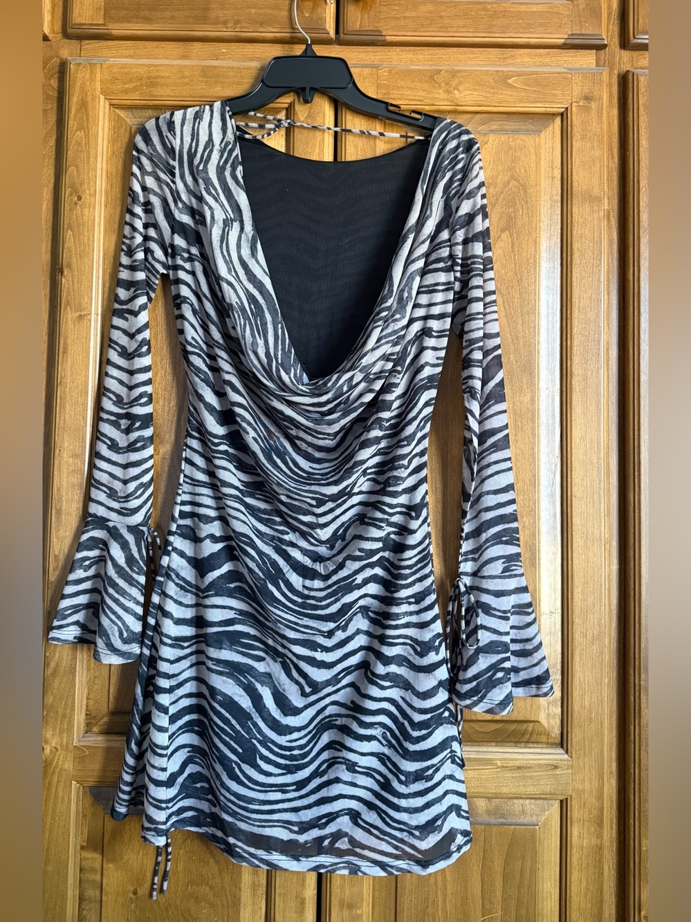 Zara Dress - Women's Black and Gray Zebra-Print Dress